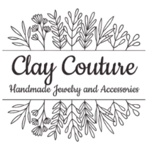 Logo for Clay Couture with floral elements on a white background