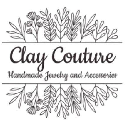 Logo for Clay Couture with floral elements on a white background