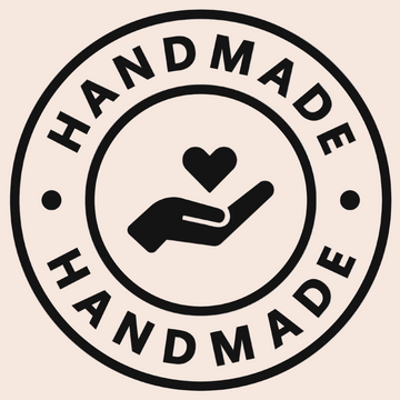 Circular logo with 'Handmade' text and a hand holding a heart symbol.