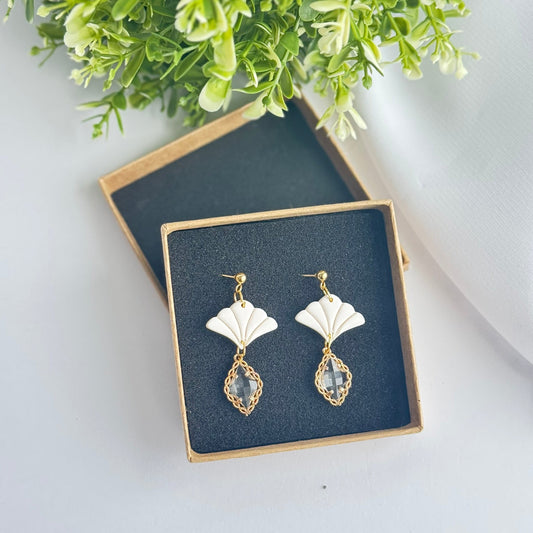 Aurora Fan Drop Earrings | Handmade Polymer Clay Earrings, Lightweight & Hypoallergenic