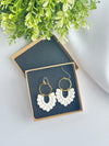 Handmade Polymer Clay Arch Earrings, Lightweight Gold Hoop Earrings