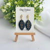 Floral Cutout Oval Polymer Clay Earrings | Lightweight Statement Drop Earrings