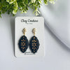 Floral Cutout Oval Polymer Clay Earrings | Lightweight Statement Drop Earrings