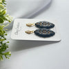 Floral Cutout Oval Polymer Clay Earrings | Lightweight Statement Drop Earrings