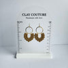 Handmade Polymer Clay Arch Earrings, Lightweight Gold Hoop Earrings