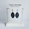 Floral Cutout Oval Polymer Clay Earrings | Lightweight Statement Drop Earrings