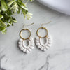 Handmade Polymer Clay Arch Earrings, Lightweight Gold Hoop Earrings