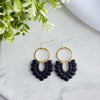 Handmade Polymer Clay Arch Earrings, Lightweight Gold Hoop Earrings