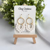 Handmade Polymer Clay Arch Earrings, Lightweight Gold Hoop Earrings