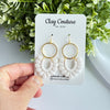 Handmade Polymer Clay Arch Earrings, Lightweight Gold Hoop Earrings