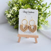 Handmade Polymer Clay Arch Earrings, Lightweight Gold Hoop Earrings