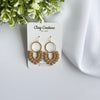 Handmade Polymer Clay Arch Earrings, Lightweight Gold Hoop Earrings
