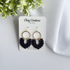 Handmade Polymer Clay Arch Earrings, Lightweight Gold Hoop Earrings