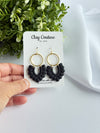Handmade Polymer Clay Arch Earrings, Lightweight Gold Hoop Earrings