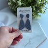 Angela Embossed Drop Polymer Clay Earrings – Lightweight Statement Earrings
