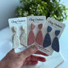 Angela Embossed Drop Polymer Clay Earrings – Lightweight Statement Earrings