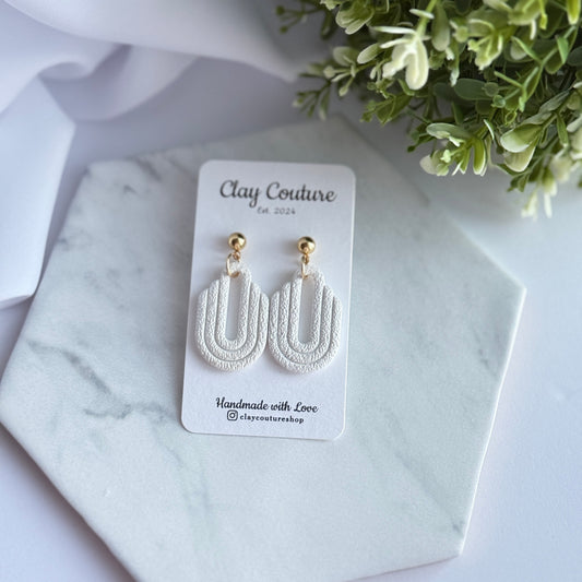 Maya -Textured Arch Earrings | Minimal Lightweight Polymer Clay Earrings