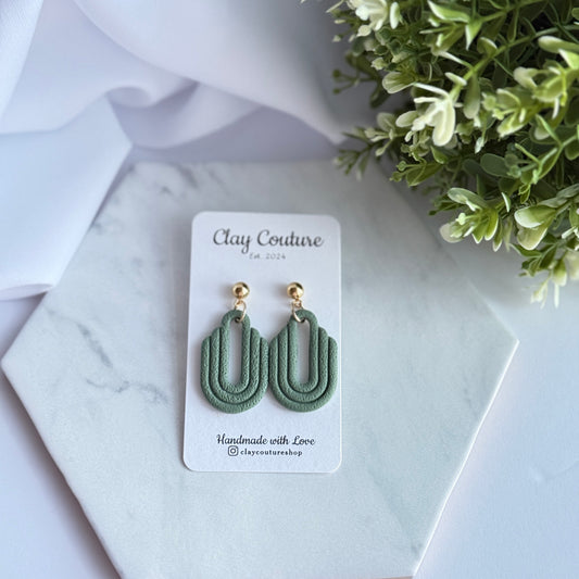 Maya -Textured Arch Earrings | Minimal Lightweight Polymer Clay Earrings