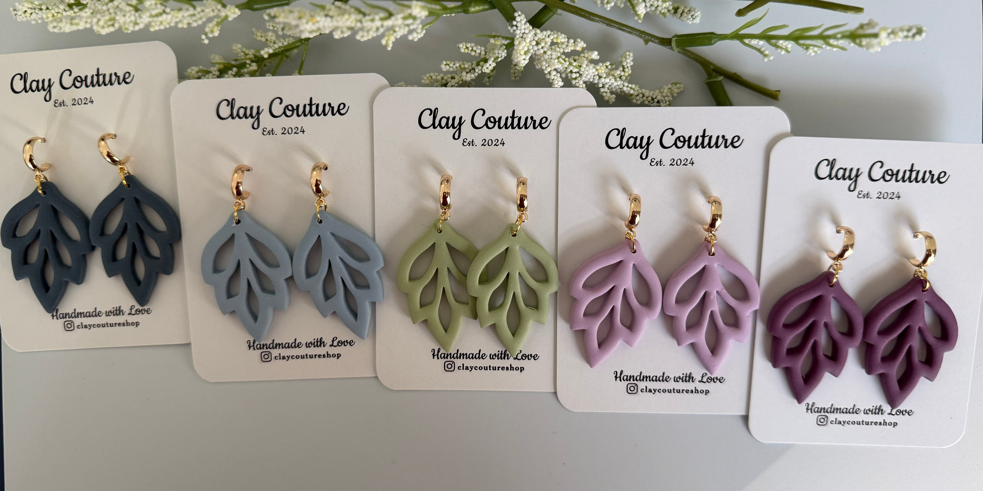 Set of five pairs of  The AveryDangle Earrings