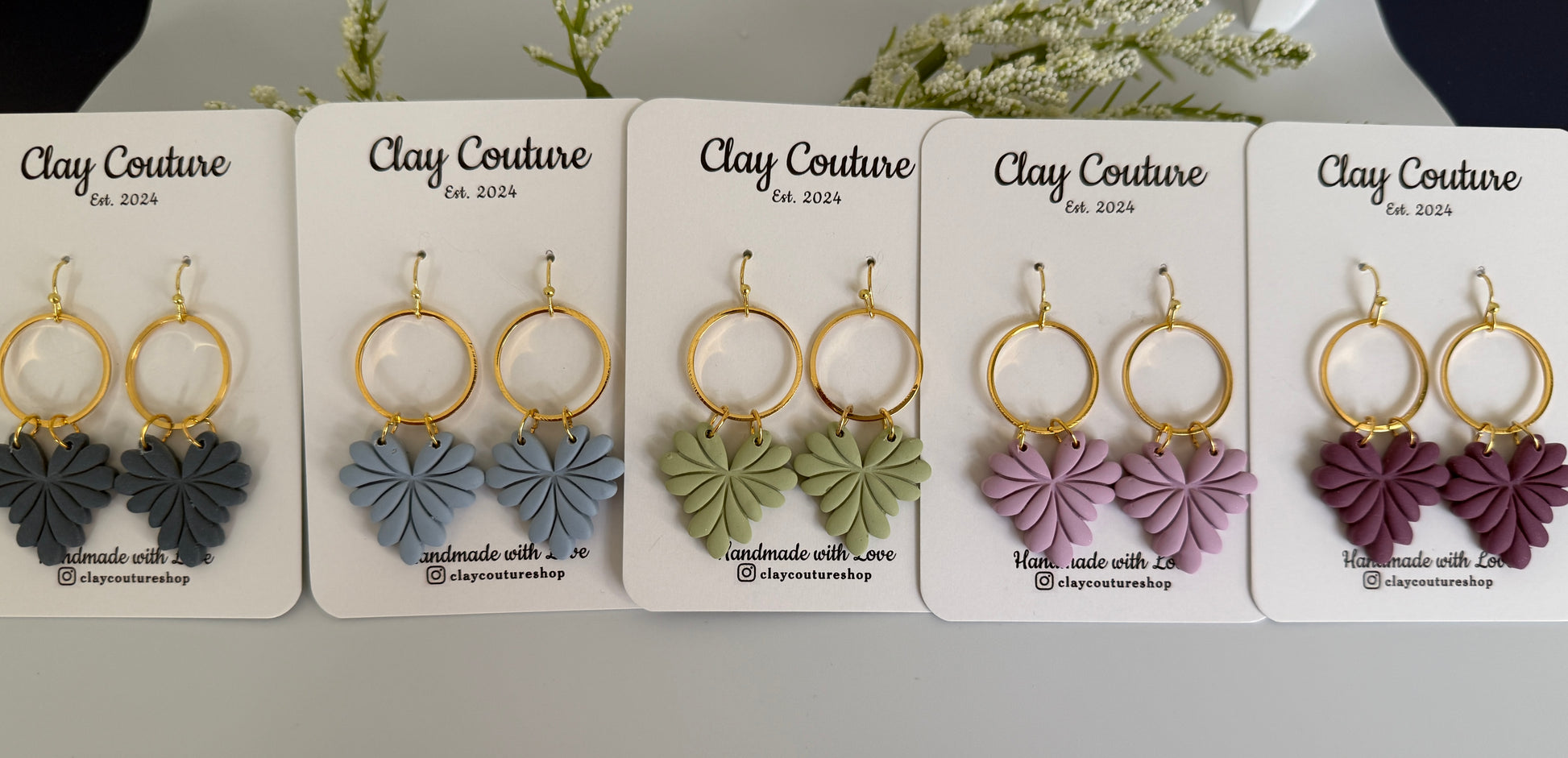 Set of five pairs of  The Elise Dangle Earrings