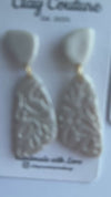 Angela Embossed Drop Polymer Clay Earrings – Lightweight Statement Earrings